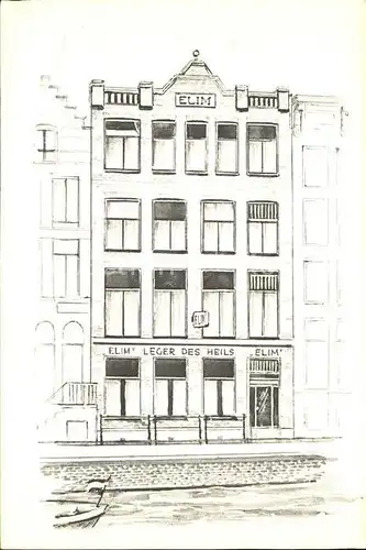 Amsterdam Niederlande Hotel Elim Zeichnung Kat. Amsterdam