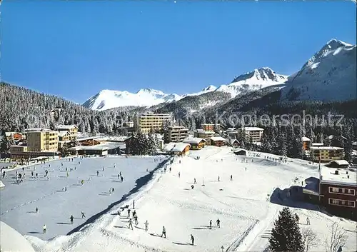 Arosa GR Eisbahn Obersee mit uebungshuegel Kat. Arosa