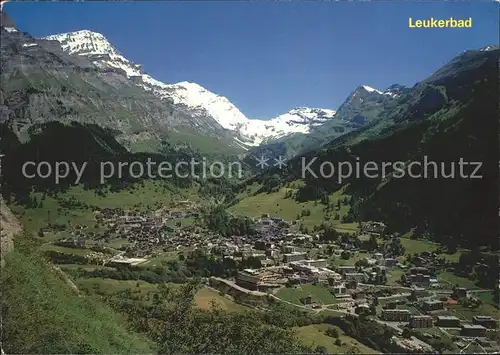 Leukerbad mit Rinderhorn Balmhorn Gitzifurgge Kat. Loeche les Bains