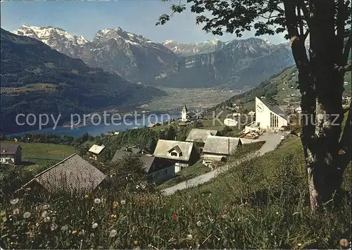 Amden SG mit Walensee und Glarneralpen Kat. Amden