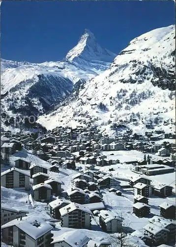 Zermatt VS Ortsansicht mit Matterhorn / Zermatt /Bz. Visp