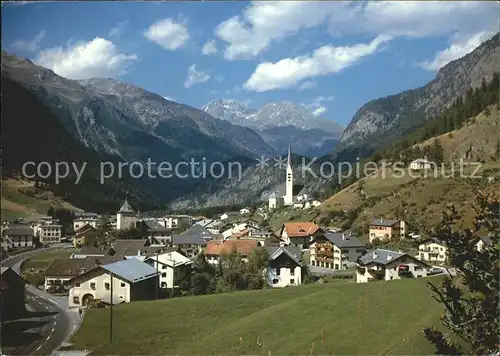 Zernez GR Panorama Kirche Kat. Zernez