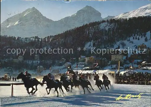 St Moritz GR Pferderennen auf dem St Moritzer See Kat. St Moritz