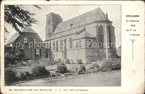 Borculo Cycloon Verwoesting Kerk Pastorie Kat. Niederlande