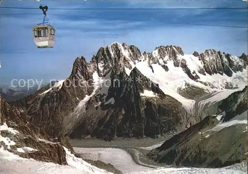 Courmayeur Aosta Aiguille Verte Mer de Glace Funivia dei Ghiacciai Bergbahn Gletscher Alpenpanorama Kat. Aosta