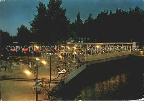 Porec Terrasse Plava laguna bei Nacht Restaurant Kat. Kroatien