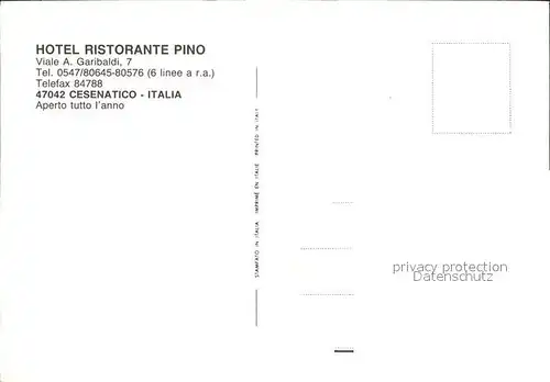 Cesenatico Hotel Ristorante Pino Kat. Italien