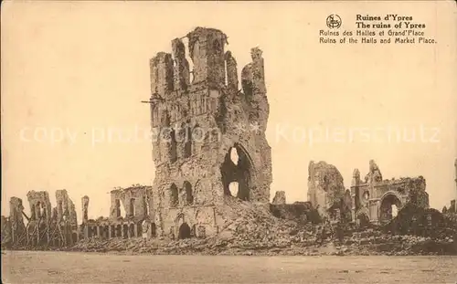 Ypres Ypern West Vlaanderen Ruines Halles Grande Place Grande Guerre Serie 19 No. 7 Kat. 