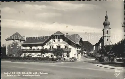 St Leonhard Salzburg Gasthof Schorn Talstation Untersbergseilbahn Kirche Kat. Groedig