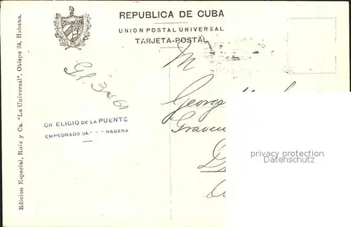 Habana Havana Palacio Presidencial Stempel auf AK Kat. Havana