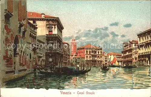 Venezia Venedig Canal Grande Kuenstlerkarte Kat. 