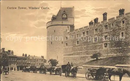 Windsor Castle Curfew Tower Pferdekutschen Kat. City of London