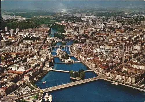 Geneve GE Fliegeraufnahme Pont du Mt. Blanc Kat. Geneve