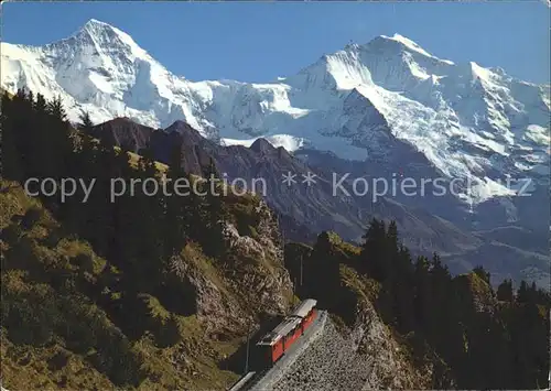 Schynige Platte Bahn mit Moench und Jungfrau Kat. Eisenbahn