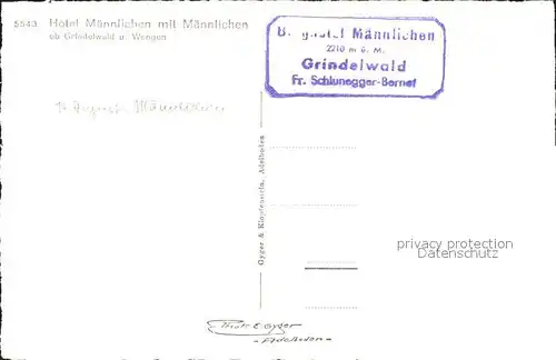 Grindelwald Hotel Maennlichen mit Maennlichen Kat. Grindelwald