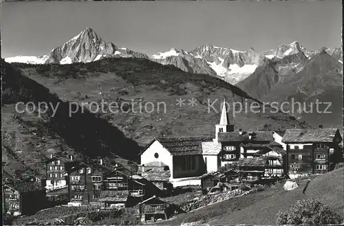 Graechen VS Kirche Bietschhorn Breithorn Barrhorn Kat. Graechen