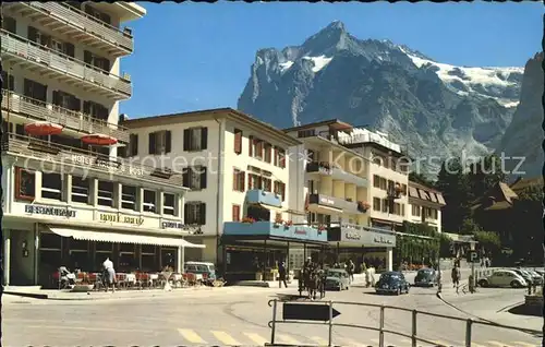 Grindelwald Ortsstrasse und Wetterhorn Kat. Grindelwald