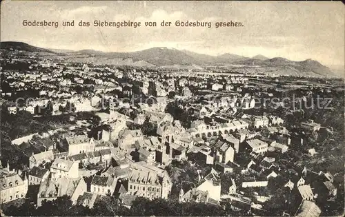 Godesberg Bad Panorama Blick von der Godesburg Siebengebirge Kat. Bonn