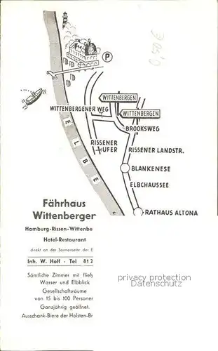 Wittenbergen Elbe Faehrhaus Wittenbergen Bruecke / Hamburg /Hamburg Stadtkreis