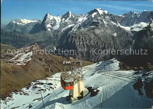 Muerren BE Schilthornbahn Gipfelstation Drehrestaurant Wetterhorn Eiger Moench Jungfrau Kat. Muerren