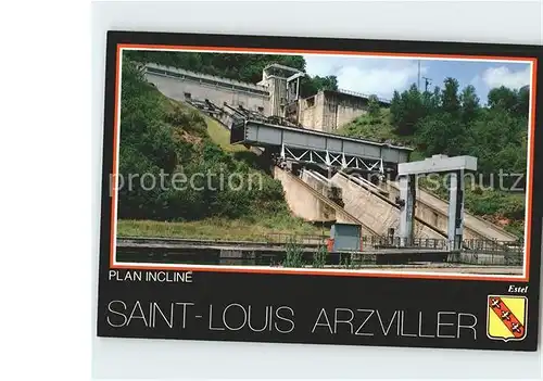 Saint Louis Arzviller Plan incline transversal Canal de la Marne au Rhin Schiffshebewerk Wappen