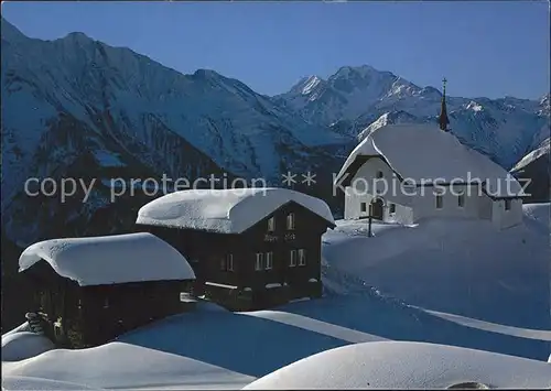 Bettmeralp VS Kapelle mit Weissmies und Fletschhorn Kat. Bettmeralp