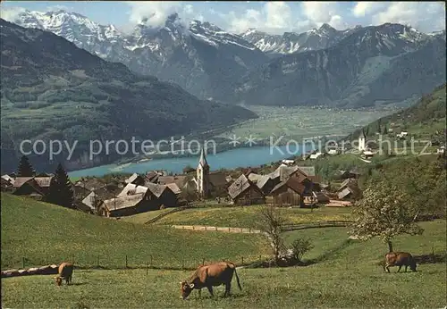 Amden SG mit Walensee und Glaernisch Kat. Amden