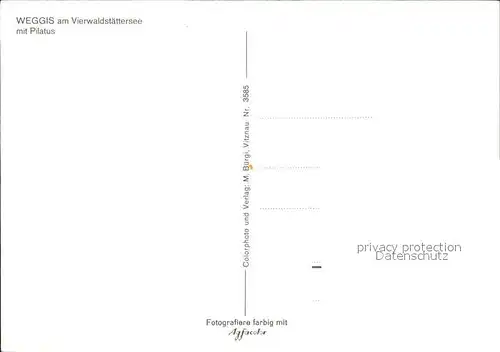 Weggis LU am Vierwaldstaettersee mit Pilatus Kat. Weggis