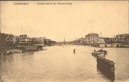 Amsterdam Niederlande Amstel van af de Niewe brug Kat. Amsterdam