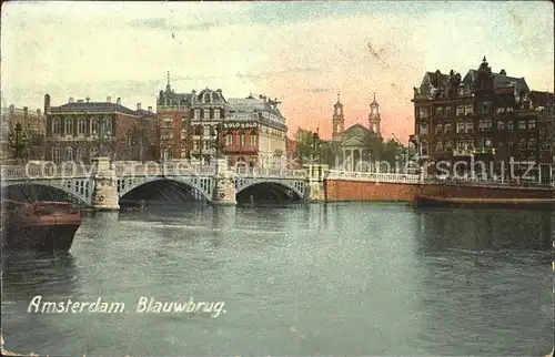 Amsterdam Niederlande Blauwbrug Kat. Amsterdam