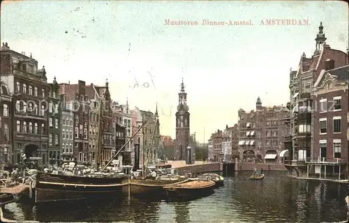 Amsterdam Niederlande Munttoren Binnen Amstel Kat. Amsterdam