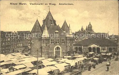 Amsterdam Niederlande Markt Vischmarkt Waag Kat. Amsterdam