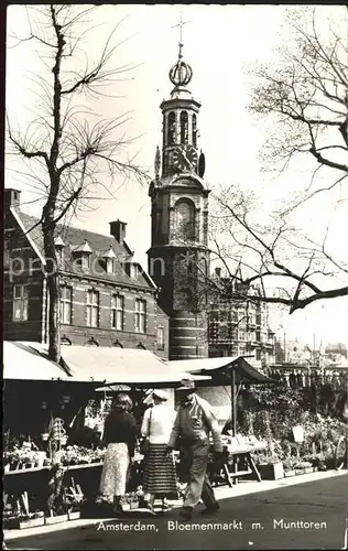 Amsterdam Niederlande Bloemenmarkt Munttoren Kat. Amsterdam