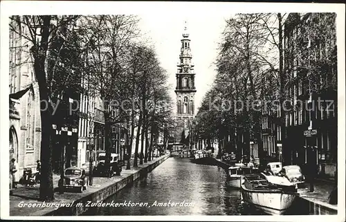 Amsterdam Niederlande Groenburgwal Zuiderkerktoren Kat. Amsterdam