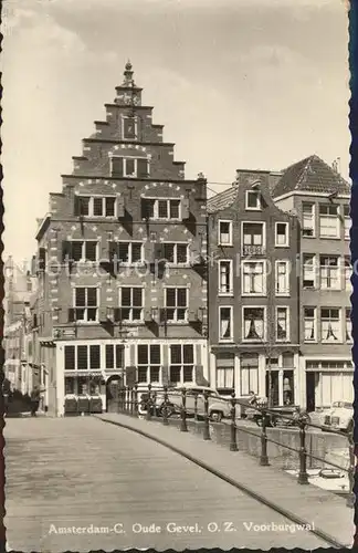 Amsterdam Niederlande Gevel Voorburgwal Kat. Amsterdam