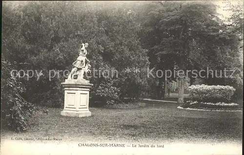Chalons sur Marne Ardenne Jardin du Jard Monument Statue Kat. Chalons en Champagne