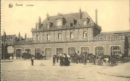 Douai Nord La Gare Bahnhof Pferdekutsche Kat. Douai