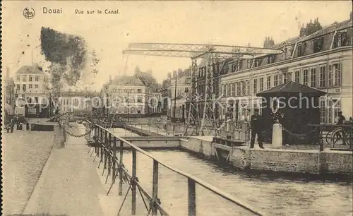 Douai Nord Vue sur le Canal Pont Lazarett Stempel Kat. Douai