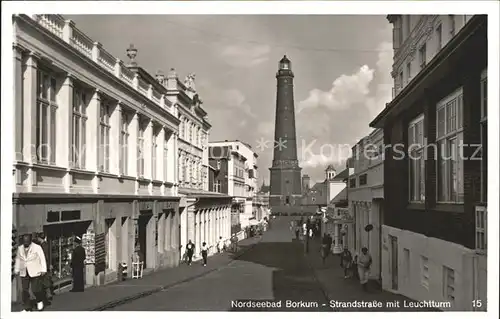 Borkum Nordseebad Strandstrasse mit Leuchtturm / Borkum /Leer LKR