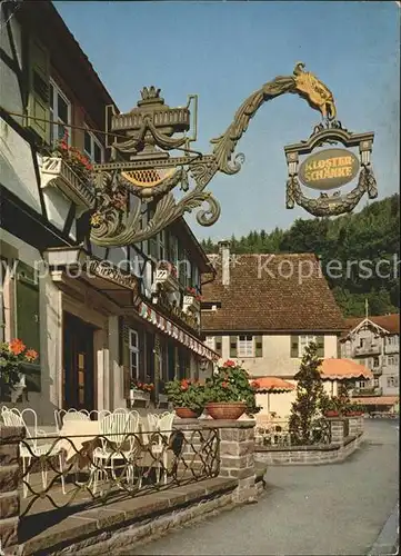 Herrenalb Loeffenau Schwarzwald Moenchs Posthotel Historische Klosterschaenke  Kat. March