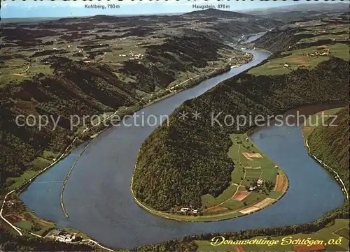 Donauschlinge Schloegen Fliegeraufnahme Wesenufer Kohlberg Haugstein Kat. Haibach ob der Donau