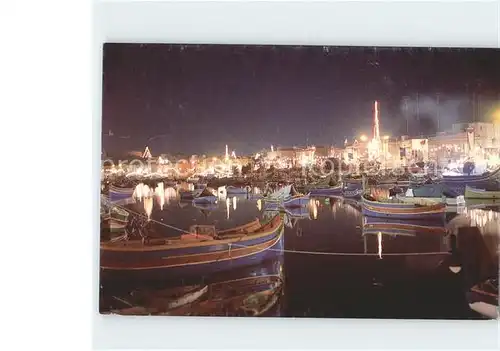 Malta Hafen bei Nacht Kat. Malta