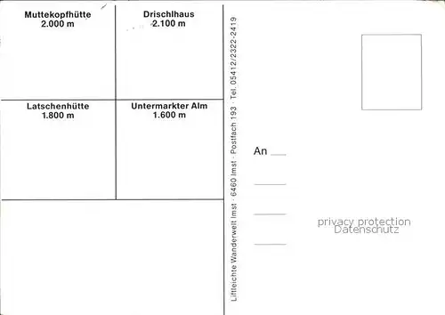 Muttekopfhuette Drischlhaus Untermarkter Alm Latschenhuette Kat. Imst