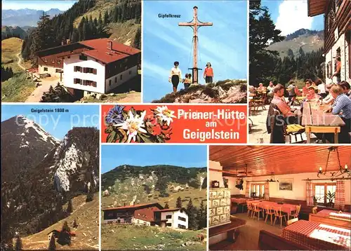 Priener Huette Geigelstein Gipfelkreuz Kat. Aschau i.Chiemgau