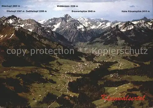 Kleinwalsertal Biberkopf Elferkopf Zwoelferkopf Widderstein Braunarlspitze  Kat. Oesterreich