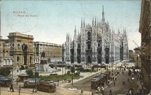 Milano Piazza del Duomo Strassenbahn Kat. Italien