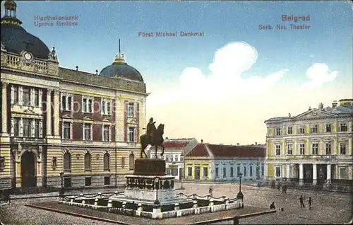 Belgrad Serbien Nationaltheater Fuerst Michael Denkmal Kat. Serbien