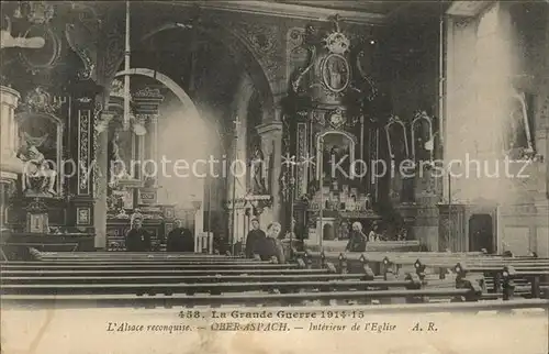 Ober Aspach Eglise Interieur La Grande Guerre 1. Weltkrieg Kat. Aspach Haut Rhin
