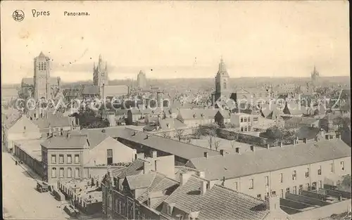 Ypres Ypern West Vlaanderen Panorama Stempel "Geprueft" Kat. 