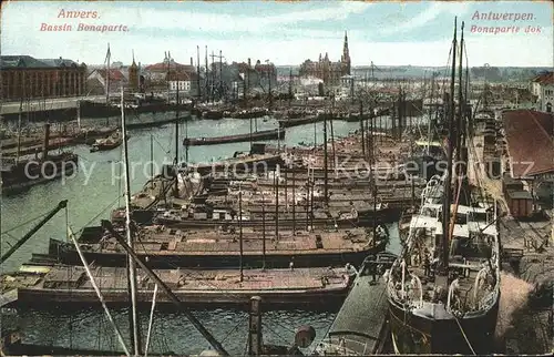 Anvers Antwerpen Bassin Bonaparte Bateaux Kat. 